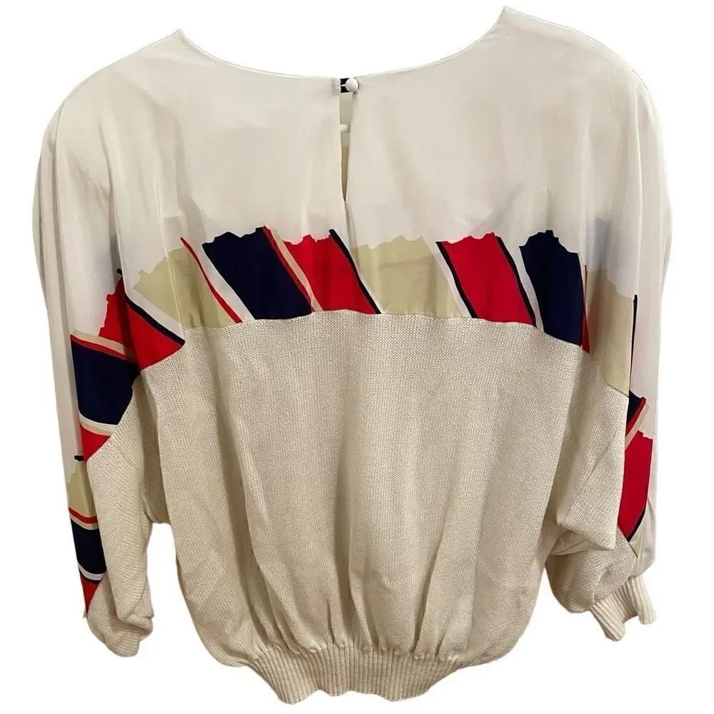 Vintage Anthony Sicari Sweater Womens 80s Colorblock Flashdance Olympia